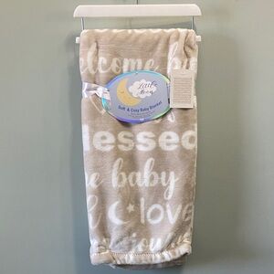 Little Moon Beige and White Baby Blanket